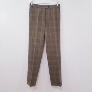 ETRO Plaid Hounds tooth Print Mid Rise Trouser Folded Hem